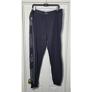 NWT Lacoste CROCODILE LOGO Cotton Stretch Knit Pajama Lounge Pants XXL Black